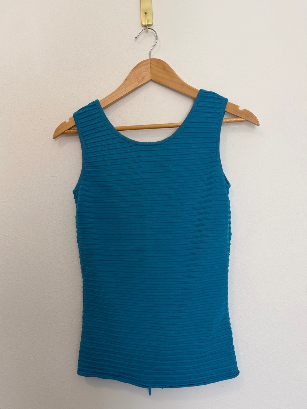 Vintage Caché Turquoise Ruched Ribbed Tank Top Y2K Size Medium - Picture 6 of 6